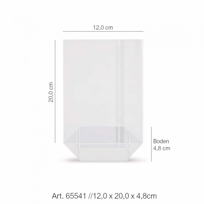 Kreuzbodenbeutel Zellfolie transparent 12,0 x 20,0 cm